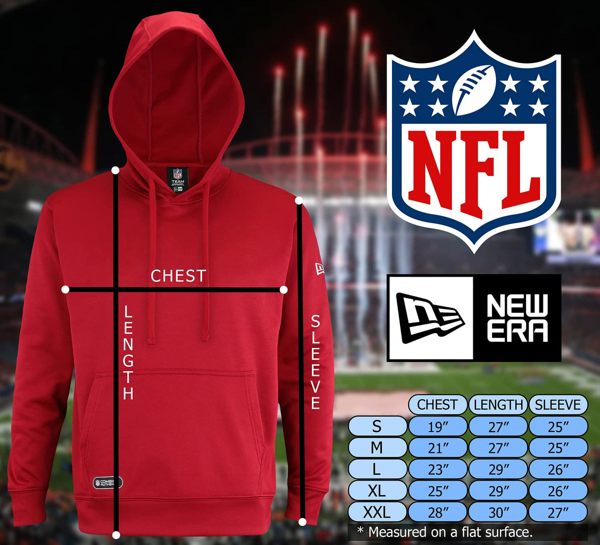 New Era NFL Men's Cool Grey Gametime Pullover Performance Hoodie, Pro Football Sweatshirt, Cincinnati Bengals, Medium