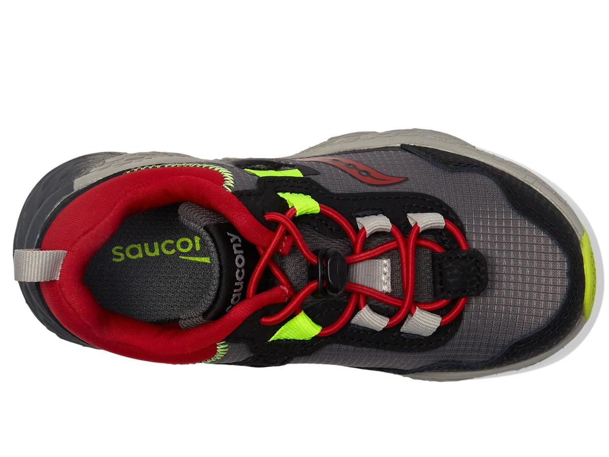 Saucony Boy's Wind Shield 3.0 (Little Kid/Big Kid) Grey/Red/Citron 11.5 Little Kid M