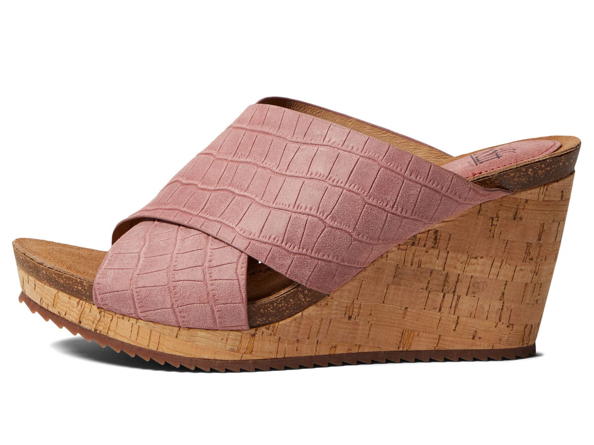 Sofft Womens Ciera Leather Padded Insole Wedge Heels 6.5 Desert Rose