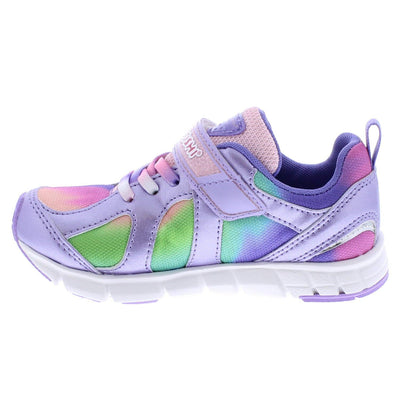 TSUKIHOSHI 3584 Rainbow Strap-Closure Machine-Washable Child Sneaker Shoe with Wide Toe Box and Slip-Resistant, Non-Marking Outsole - Lavender/Multi, 9.5 Toddler (1-4 Years)