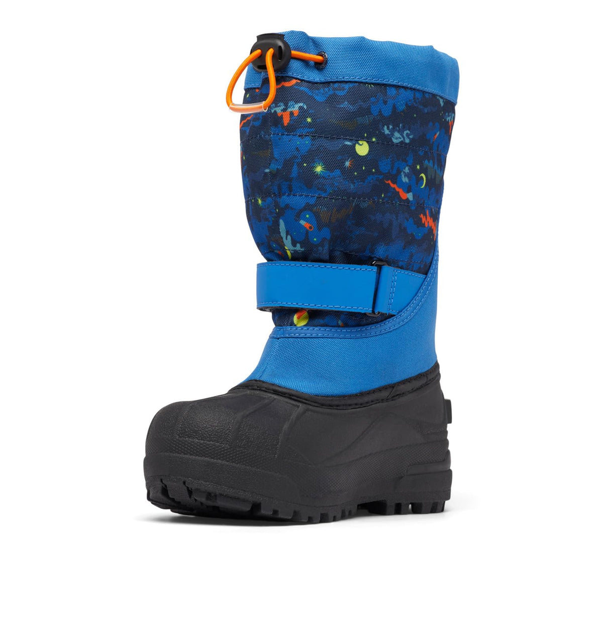 Columbia Youth Unisex Powderbug Plus II Print, Bright Indigo/Bright Orange, 5