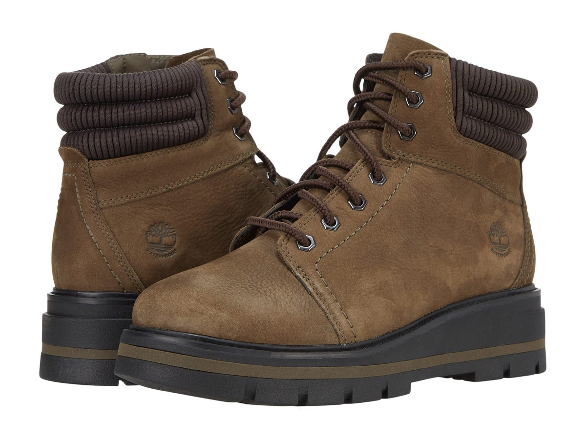 Timberland Cervinia Valley Waterproof Mid Lace Side Zip Olive Nubuck 8 B (M)