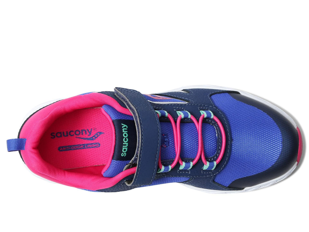 Saucony Wind Shield Alternative Closure 2.0 Running Shoe, BLUE/PINK, 12 US Unisex Big Kid