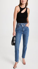 AGOLDE Women's Crisscross Straight Jeans, Range, Blue, 25