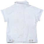 7 For All Mankind Girls Short Sleeve Denim Jacket, White, 6x