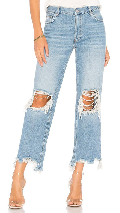 Free People We The Free Maggie Mid-Rise Straight Leg Light Stone Wash 29 26