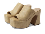 Coach Bobi Straw Platform Sandal Natural 7 B (M)