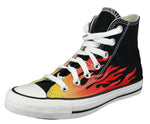 Converse CTAS HI Flame Man's Black Sportshoes 171130C, Nero Rosso Giallo, womens 8