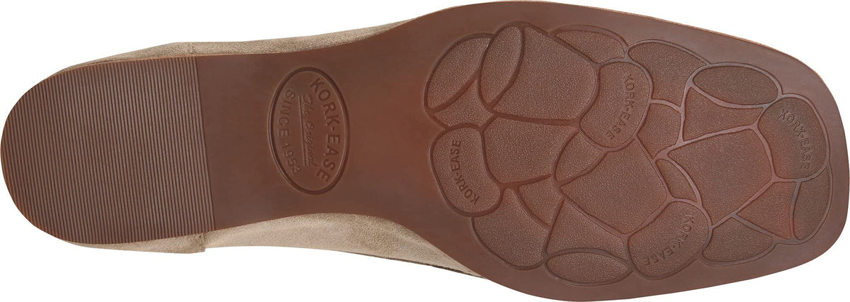 KORK-EASE Pisa Women's Suede Leather Penny Loafer, Taupe Suede, 8.5M US