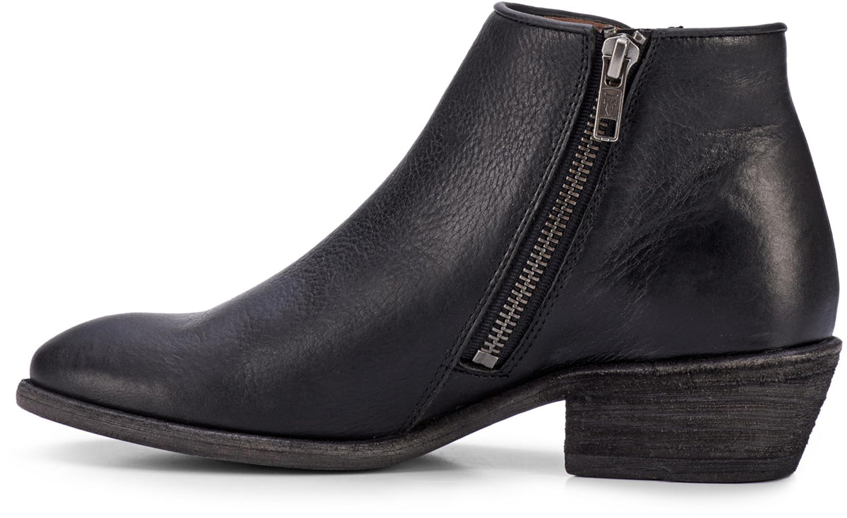 Frye Carson Piping Booties for Women Made from Soft Full-Grain Leather with Signature Western-Inspired Piping Detail and Supple Leather Lining – 4” Shaft Height, Black - Pallio - 9M
