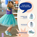 TSUKIHOSHI 3537 GLITZ Strap-Closure Machine-Washable Child Sneaker Shoe with Wide Toe Box and Slip-Resistant, Non-Marking Outsole - For Toddlers and Little Kids, Ages 1-8 Little Kid (4-8 Years) 11 Little Kid Mint/Lavender