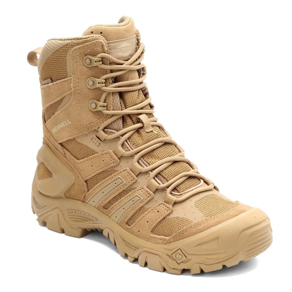 Merrell Men's Strongfield Tactical 6” Waterproof Boots, Breathable & Comfortable Work Combat Hiking Shoes Military, Dark Coyote, 10