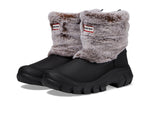 Hunter Intrepid Short Faux Fur Snow Boot Black/Natural 8 M