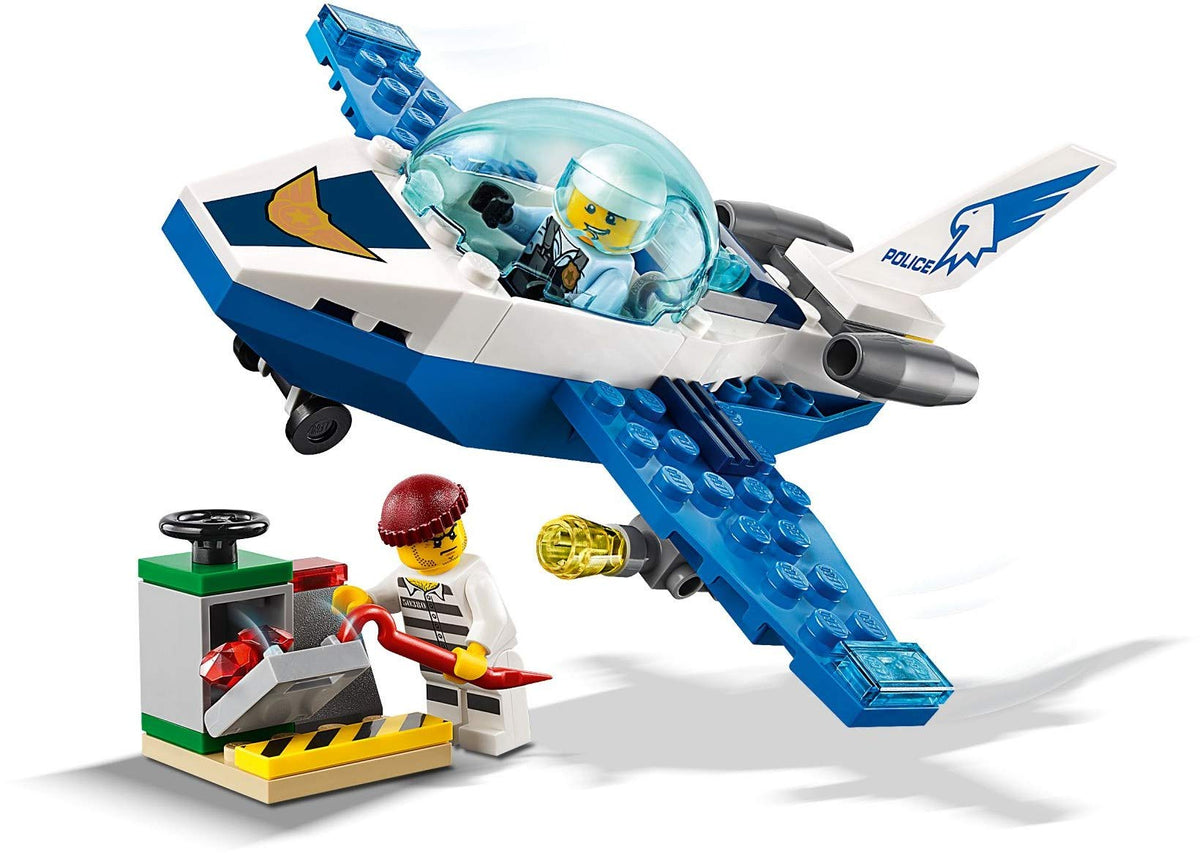 City Police Sky Police Jet Patrol Playset, Minifigures & Accessories, Police Toys for Kids