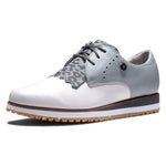 FootJoy Women's Sport Retro Previous Season Style Golf Shoe, White/Grey/Leopard, 9.5