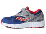 Saucony Cohesion 14 Alternative Closure Running Shoe, NAVY/RED, 1.5 Wide US Unisex Big_Kid