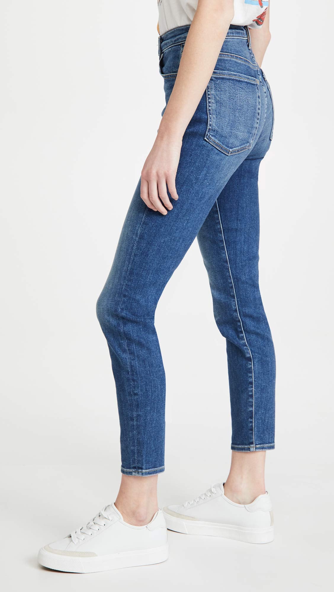 7 For All Mankind High-Waist Ankle Skinny Exposed Buttons in Stellar Stellar 33 28