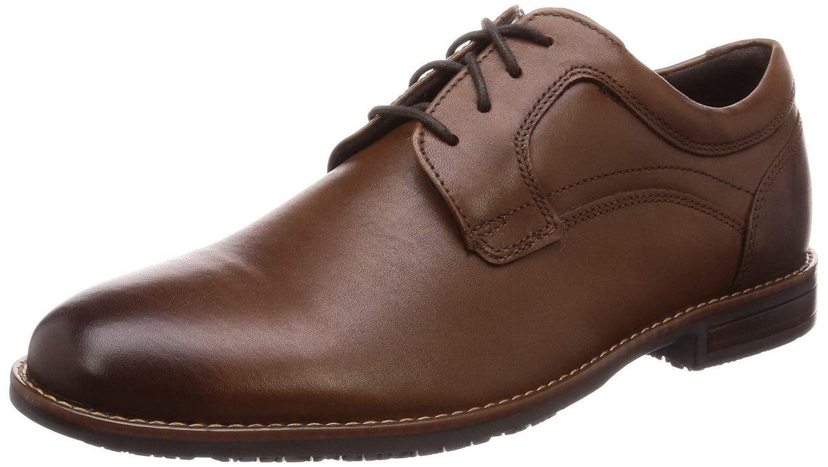 Rockport Men's Waterproof Dustin Plain Toe Business Shoes - brown -