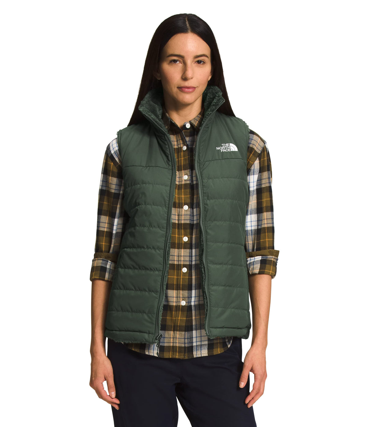 THE NORTH FACE Mossbud Insulated Reversible Womens Vest Thyme Sz M