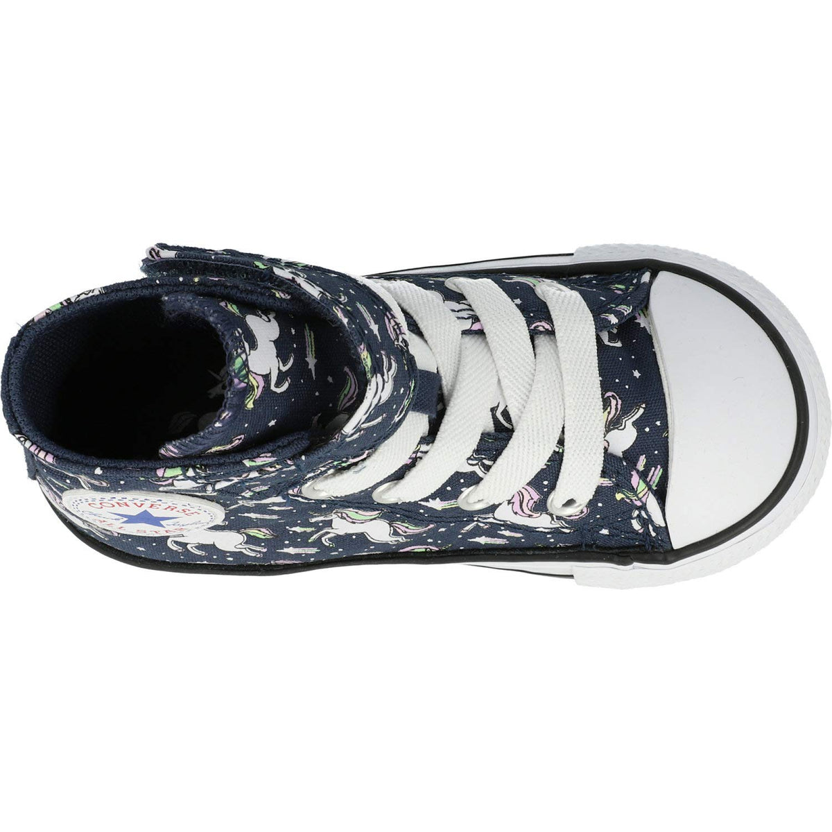 Converse Girl's Chuck Taylor All Star Unicorn Print Velcro High Top Sneaker 5 Toddler Navy/Black/White
