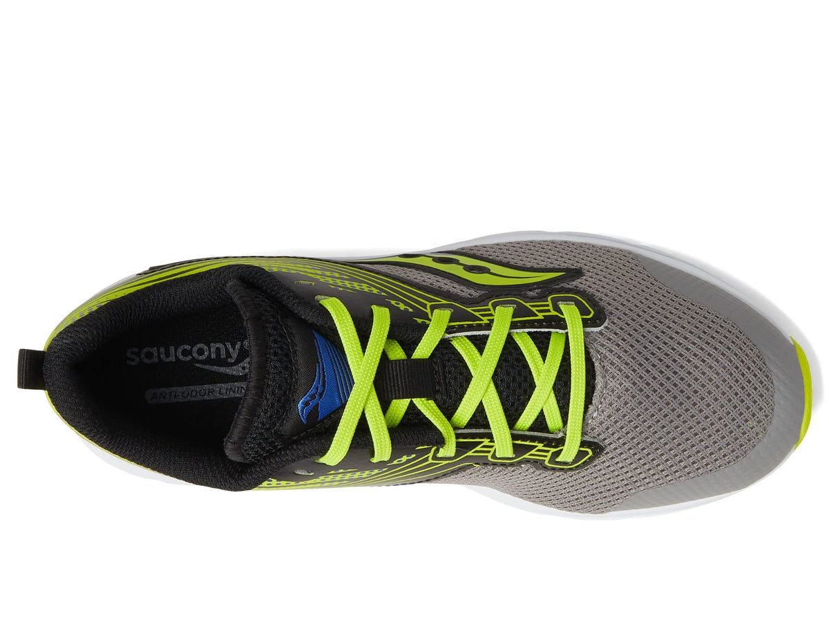 Saucony Axon Sneaker, Grey/Lime/Black, 12 US Unisex Big Kid