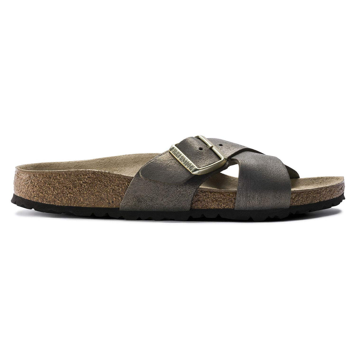 Birkenstock Siena Ladies Washed Metallic Stone Gold Sandals 38