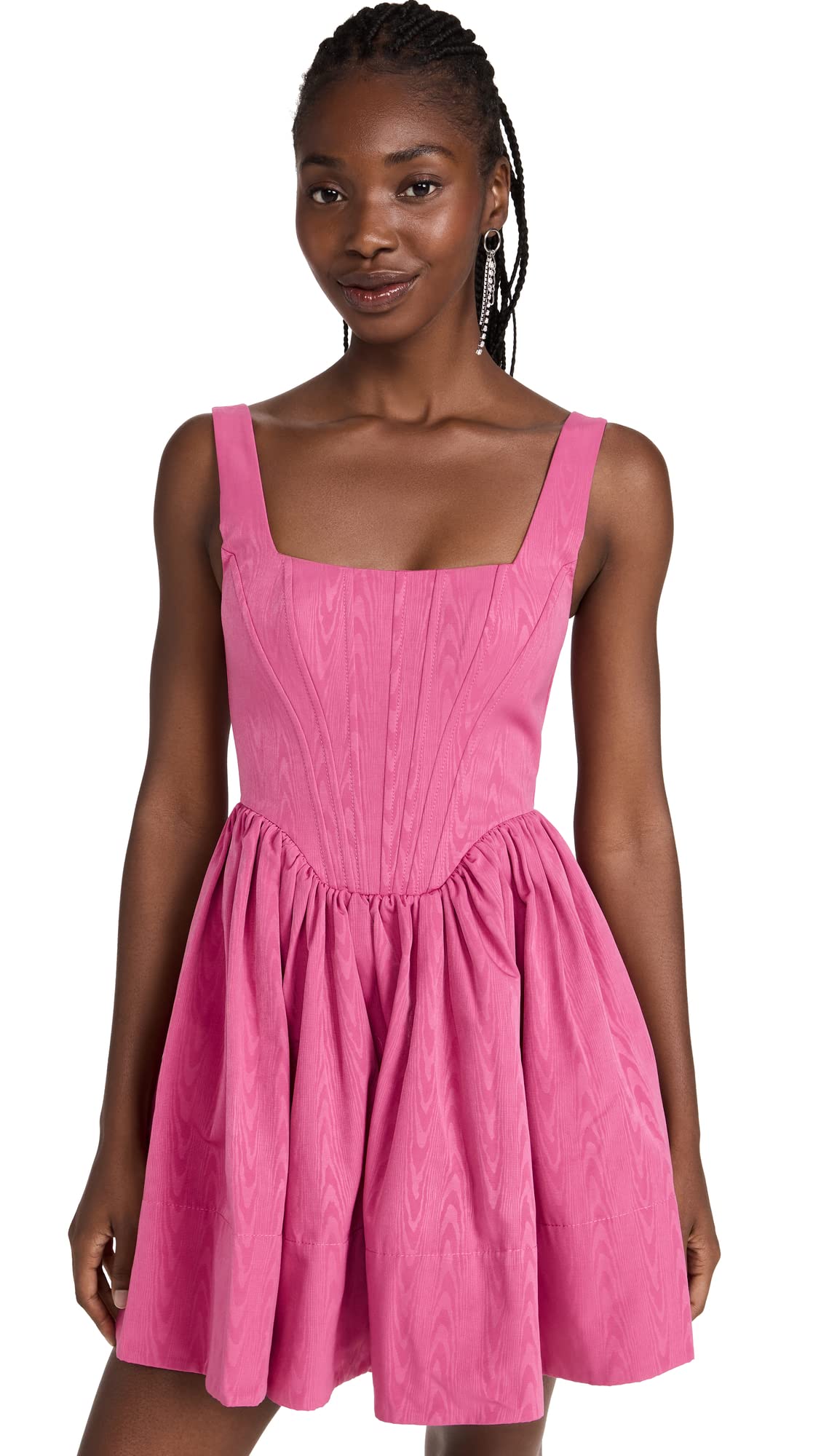 STAUD Women's Landscape Dress, Lollipop, Pink, 6