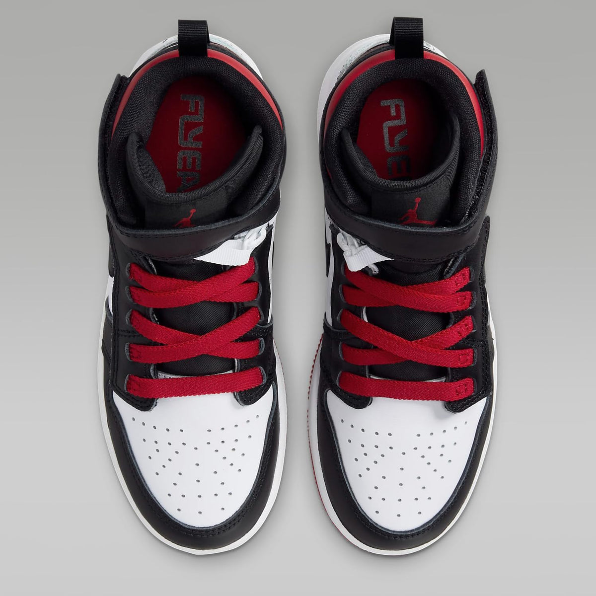Nike Air Jordan 1 Hi FlyEase Big Kids' Shoes (DC7986-106, White/Gym Red/White/Black) Size 7