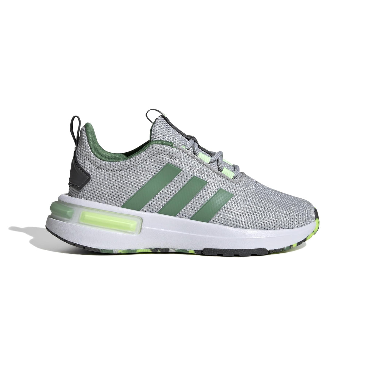 adidas® Kids Racer TR23 Big Kids Running Shoes – Mesh Upper – Textile Insole and Lining – Round Toe Design Grey/Preloved Green/Grey 1 12 Little Kid M