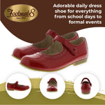 FOOTMATES Emma Patent Leather Mary Jane Girls Party Dress Shoes with Custom-Fit Insoles, Hard Bottom, Slip-Resistant Non-Marking Outsoles - Red Patent, 8 Toddler (1-4 Years)