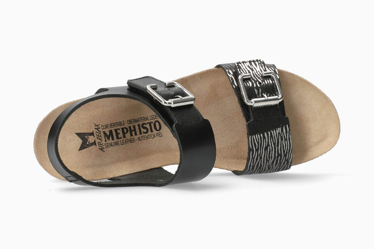 Mephisto Women's Wedge Sandal, Black, 8