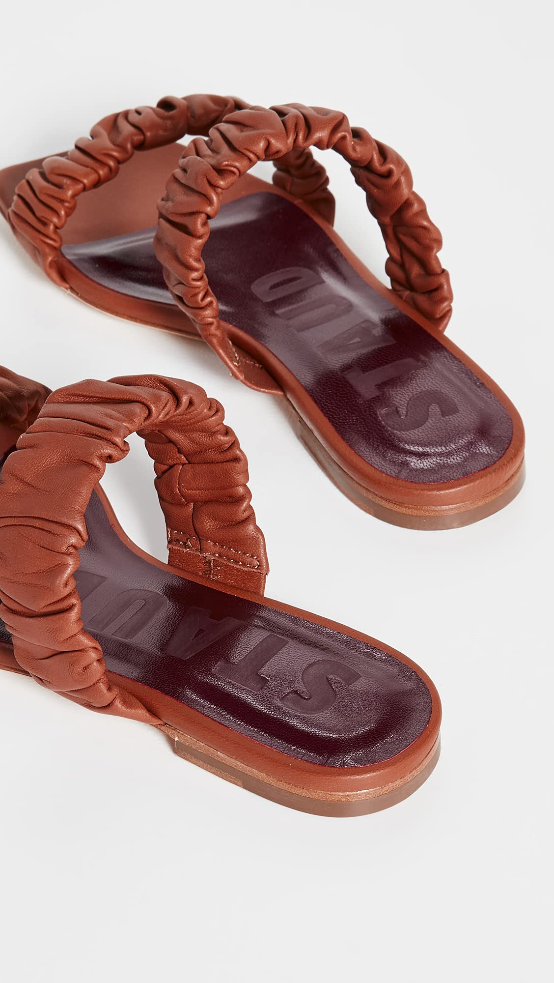 STAUD Women's Maya Ruched Sandals 9 Tan