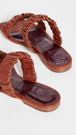 STAUD Women's Maya Ruched Sandals 9 Tan