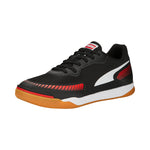 PUMA Mens Pressing III Futsal Soccer Shoes, PUMA Mens Black-PUMA Mens Red-Gum, 8