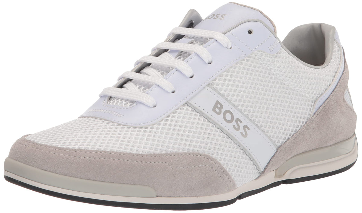 BOSS Saturn Low Profile Suede Trimmed Sneakers