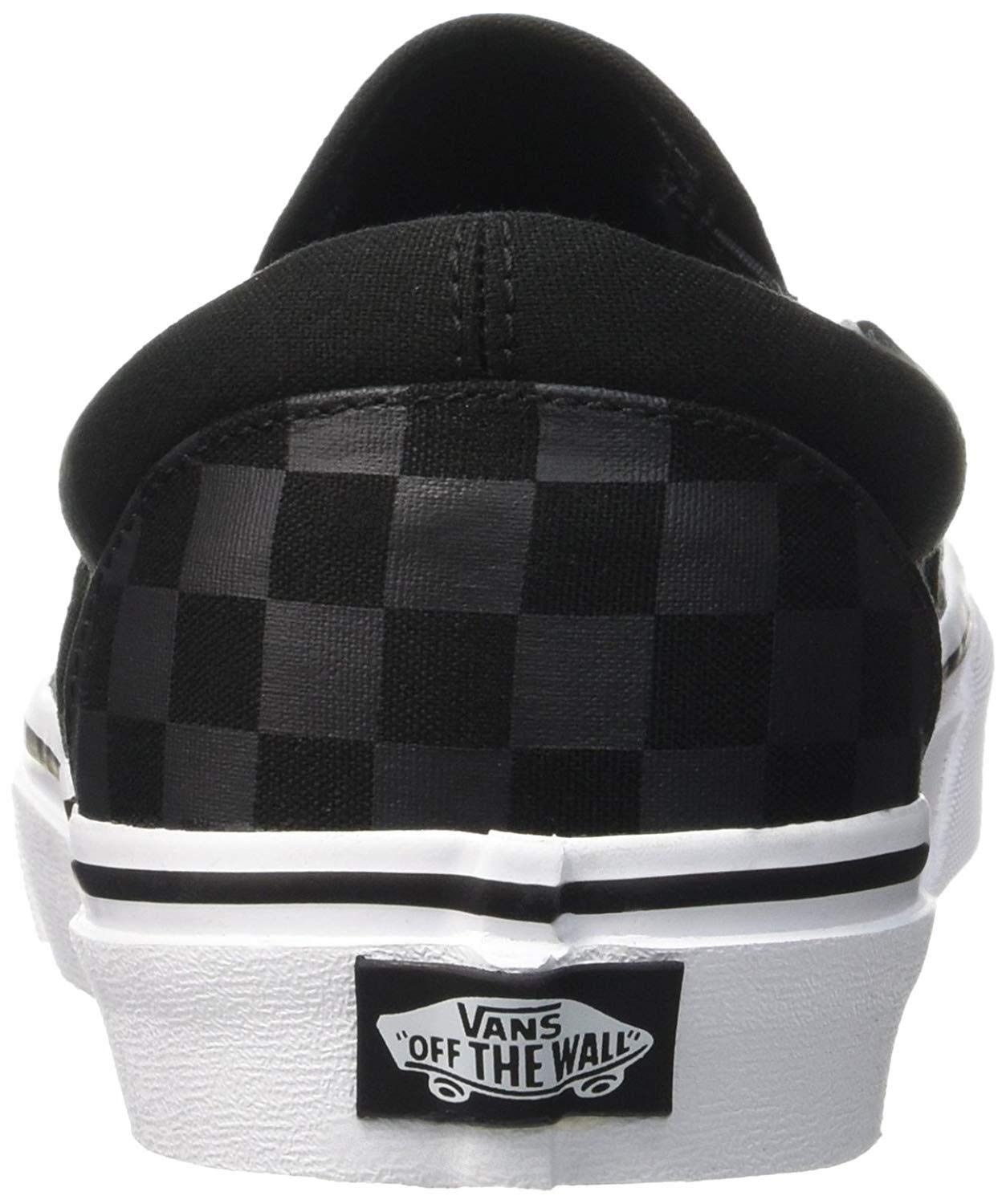 Vans Unisex Classic Slip-On (Checkerboard) Black/Black Skate Shoe 5.5 Men US / 7 Women US