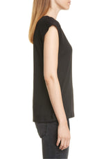 Frame Womens Muscle Mid Rise Tank Top Black XS