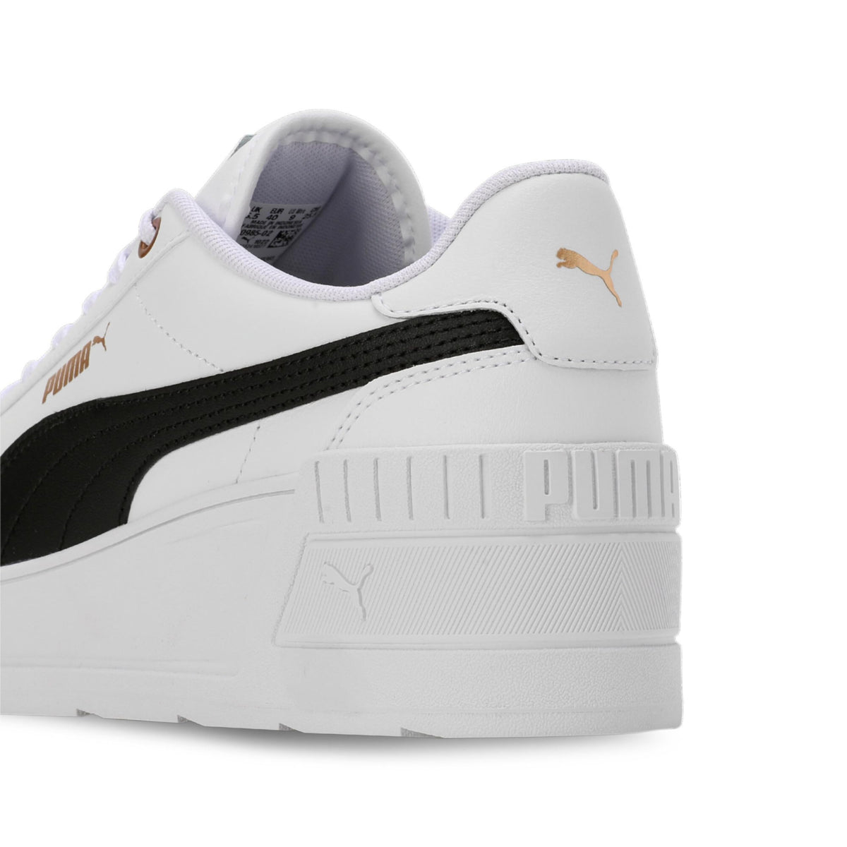 PUMA Women's Karmen Wedge Sneaker 6.5 Puma White-puma Black-gold