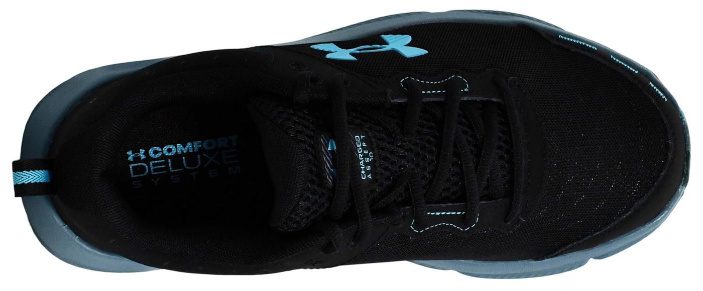 Under Armour Men's Charged Assert 10, (003) Black/Black/Blue Surf, 7.5, US