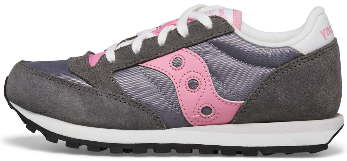 Saucony Jazz Original Sneaker, Grey/Pink, 2.5 US Unisex Big Kid