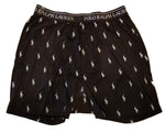 Polo Ralph Lauren Men's, 100% Soft Cotton Jersey, Wicking Knit Boxer Shorts, with Allover Pony Player Print (Large, Black/White AOPP)