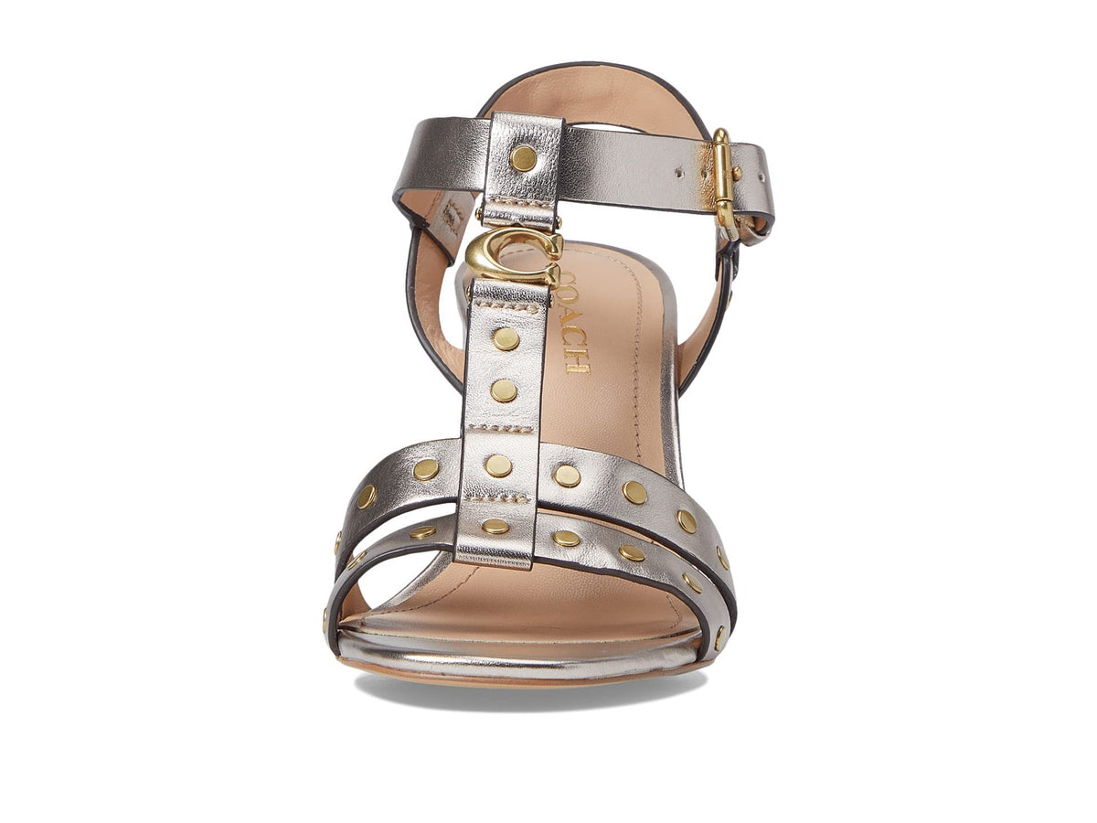 COACH Margaret Metallic Leather Sandal Champagne 7 B (M)