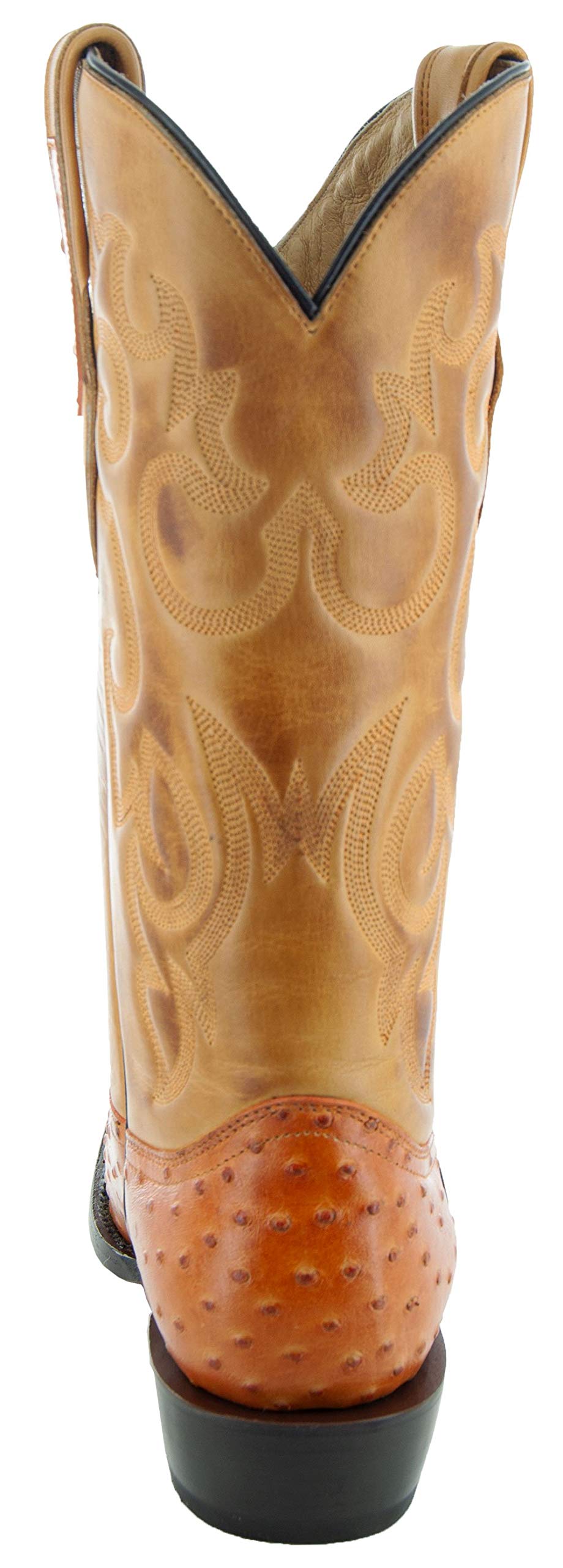 Soto Boots Men's Ostrich Print Cowboy Boots H7002 (Mantequilla, 11)