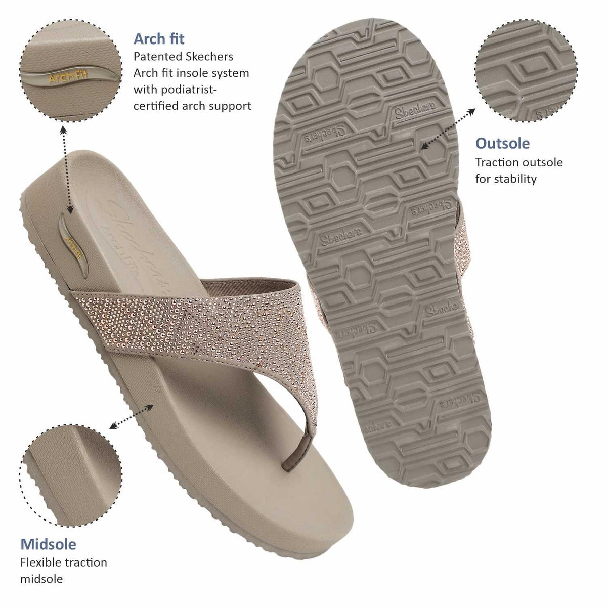 Skechers Arch Fit Vinyasa Taupe 8 B (M)