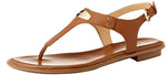 Michael Kors Womens Logo Plaque Leather Sandal
