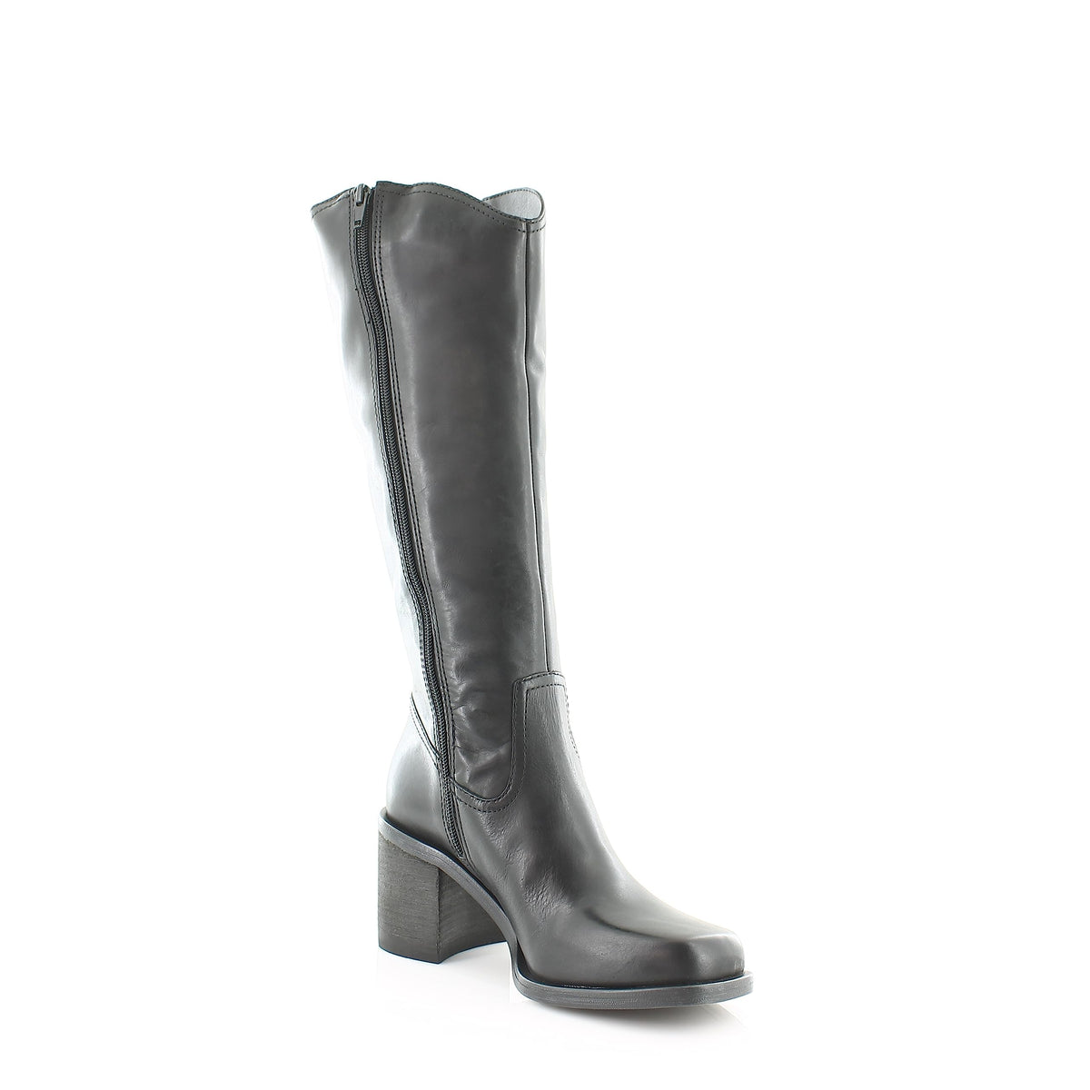 Lucky Brand Womens myinda Leather Tall Knee-High Boots Black 5.5 Medium (B,M)