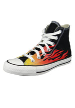 Converse CTAS HI Flame Man's Black Sportshoes 171130C, Nero Rosso Giallo, womens 8