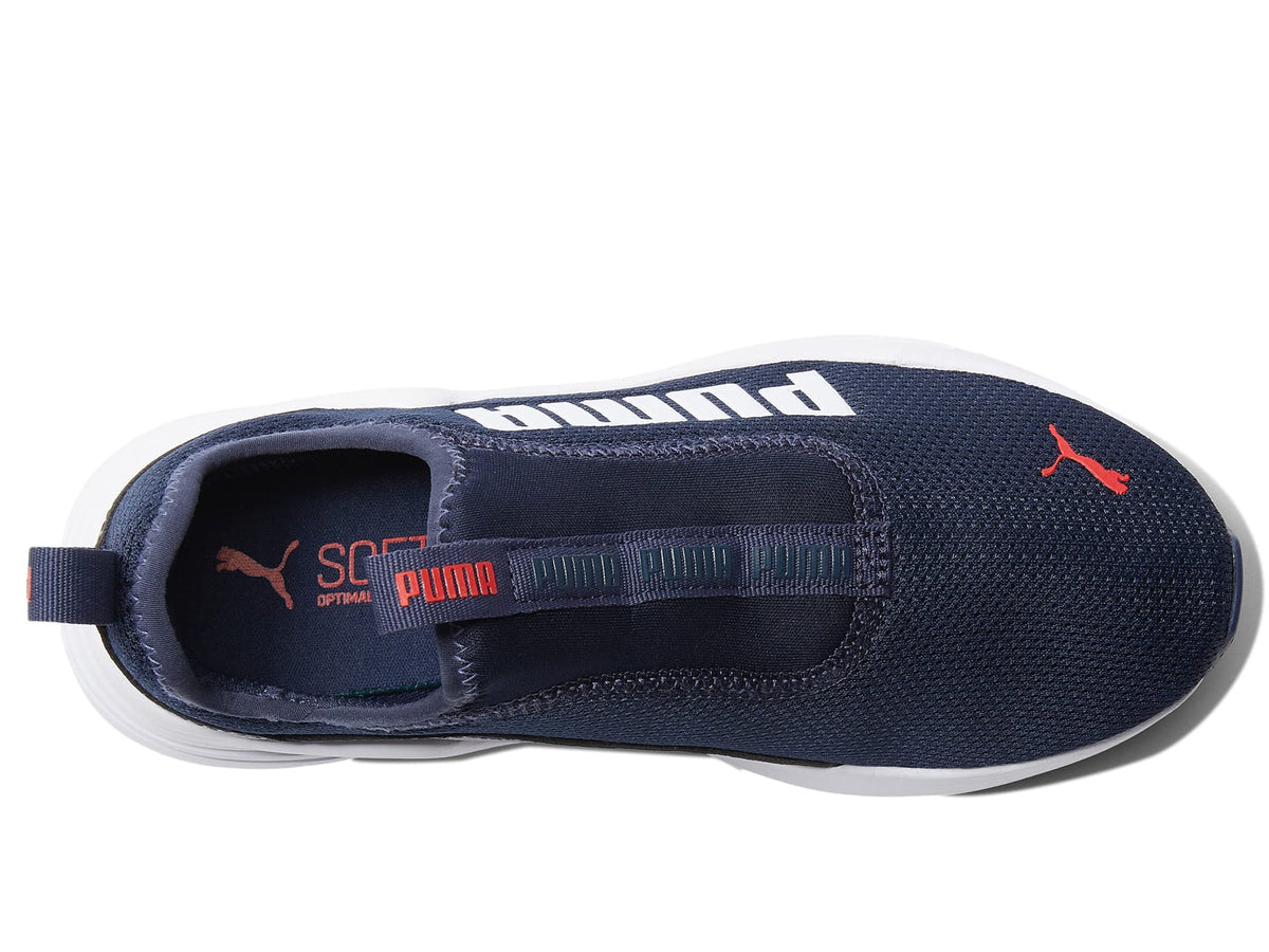 PUMA Wired Run Rapid Slip-On (Big Kid) Peacoat/High-Risk Red 4 Big Kid M