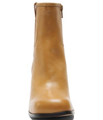 Free People Naomi Ankle Heel Women’s Boots - Leather Upper - Textile Lining - Cushioned Footbed - Block Heels Caramel Cafe EU 41 (US Women's 11) M