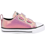 Converse Baby Girl's Chuck Taylor® All Star® 2V Ox - Iridescent Glitter (Infant/Toddler) Magic Flamingo/Black/White 9 Toddler M